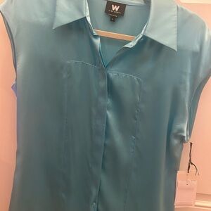 W by Worth Aqua Sleeveless Blouse